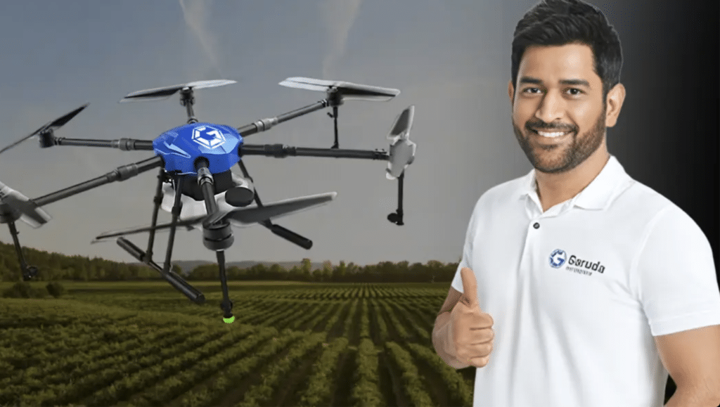 Garuda Aerospace Secures ₹100 Crore in Series B Funding as India’s Drone Sector Takes Flight MS Dhoni Production-Linked Incentive (PLI) scheme and relaxed Drone Rules 2021 Agnishwar Jayaprakash Apoorva Ranjan Sharma